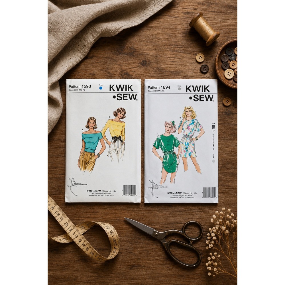 Vintage‎ Kwik Sew Sewing Pattern Lot Factory Sealed Uncut Misses Tops Cover Up
